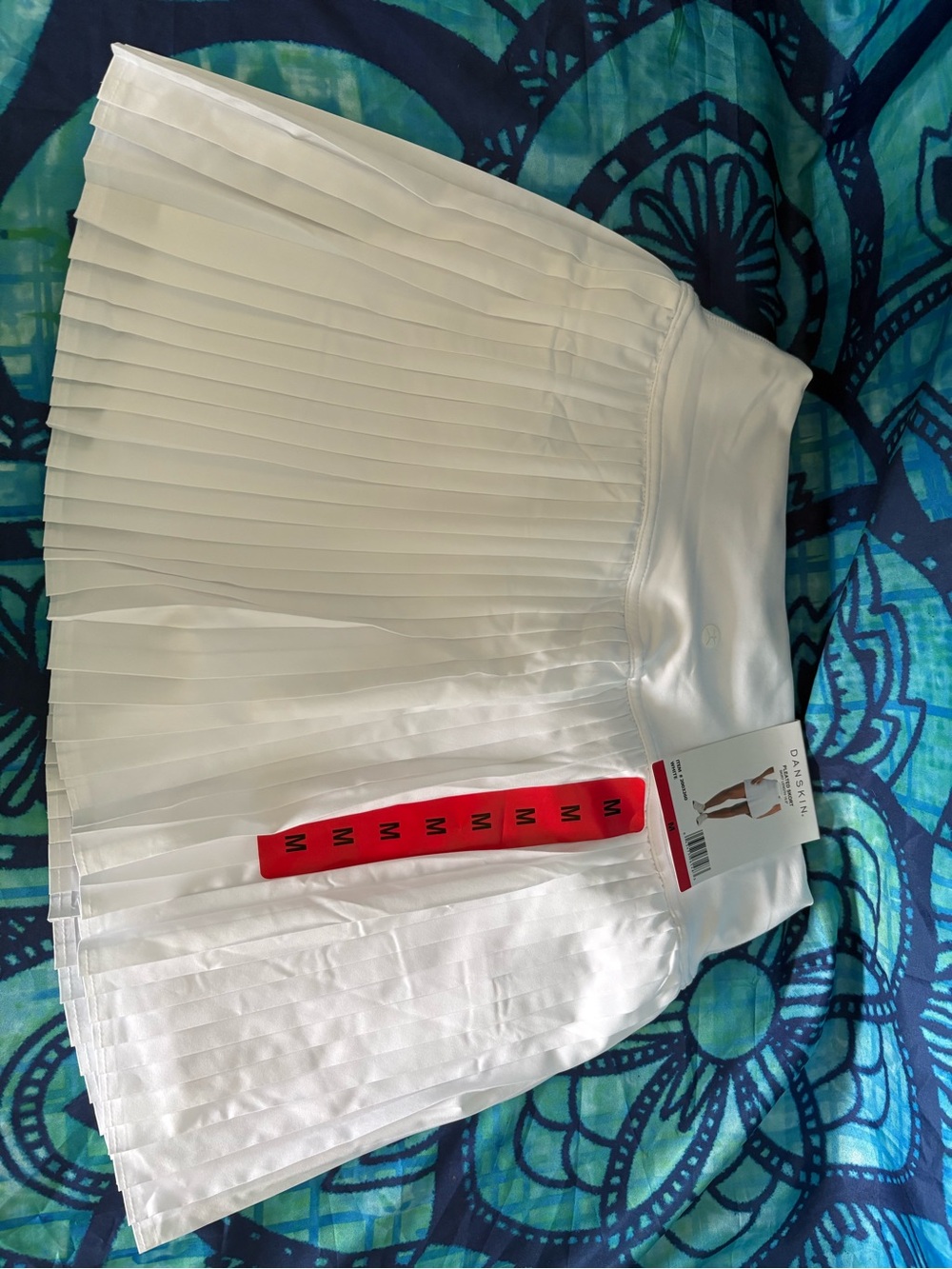 Danskin White Pleated Skater Skirt